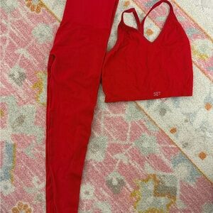 SET Active Bold Red Sports Bra & leggings